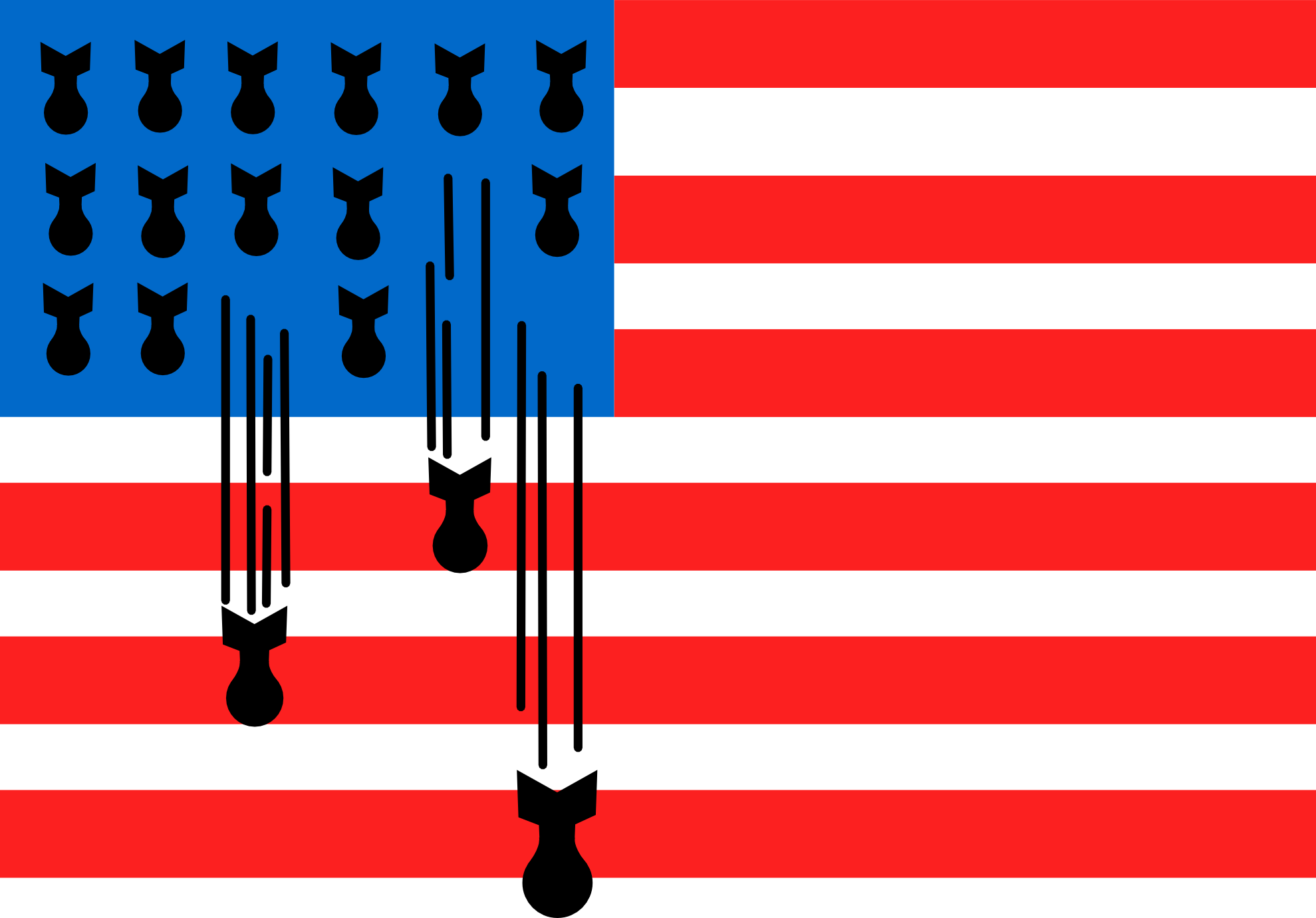 Saudis Drop US Made Cluster Bombs In Criminal War On Yemen Global   Usa Flag Bombs 1979px 