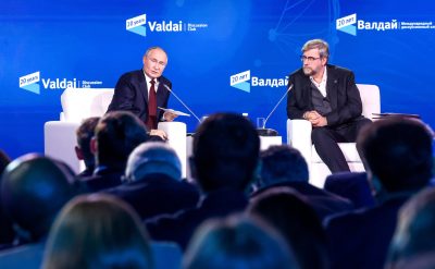 President Vladimir Putin at the Plenary Session Of the 21St Annual Meeting Of the Valdai International Discussion Club. Photo Sergei Fadeichev Tass